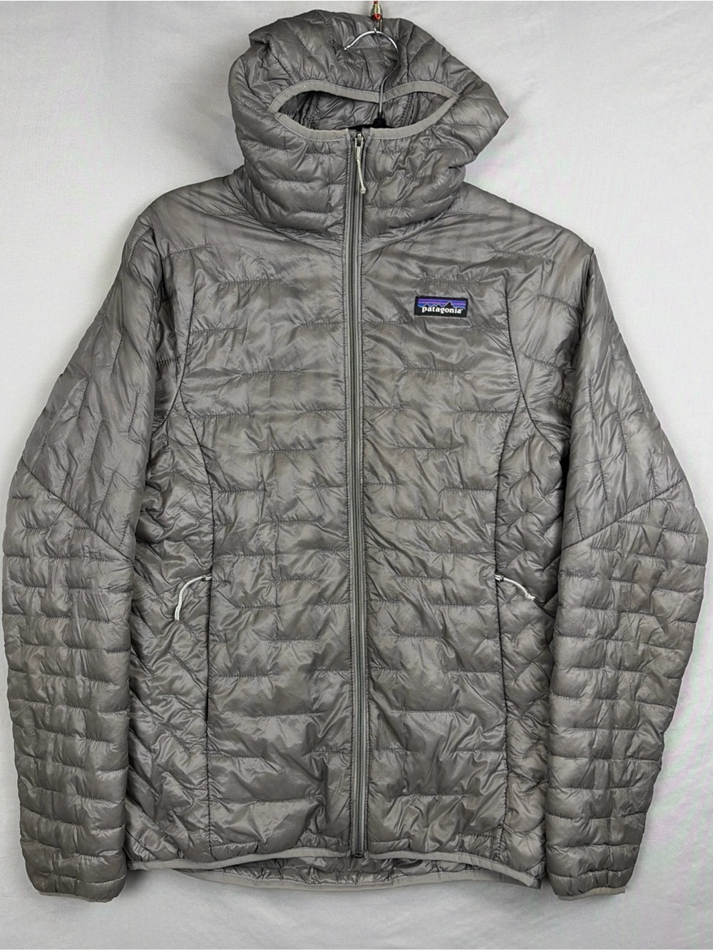 Patagonia Micro Puff Hoody Jacket Silver Gray Quilted Women’s XS 84040